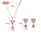 18K Gold Plated Floral Necklace Earring | Copper Alloy Zircon Pearl Jewelry Set | Hendgian Jewelry Bulk Supply for Women