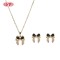 18K Gold Plated Copper Alloy Zircon Bow Shaped Necklace Earring Jewelry Set | Classic Jewelry for Daily Casual Wear