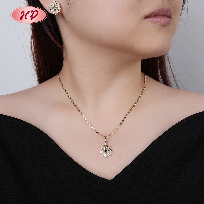18K Gold Plated Copper Alloy Necklace Earring