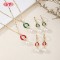 Vintage Romantic Enamel Teardrop Pearl Cubic Zircon Jewelry Set | 18K Gold Plated Earring Necklace | Wedding Occasions