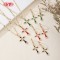 Classic Elegant Enamel Cross Multicolor Zircon Jewelry Set | 18K Gold Plated Necklace and Earriings | Women's Jewelry