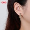Vintage Twisted Wire Bow Long Cubic Zircon Dangle Earrings | Female Wedding Banquet Occasions | Brass Jewelry for Gifts