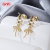 Wholesale 18K Gold Plated Geometric Huggie Earrings Black Accent | Factory Direct Manufacturer