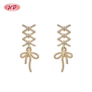 Wholesale 18K Gold Plated Geometric Huggie Earrings White Enamel | Factory Direct Manufacturer