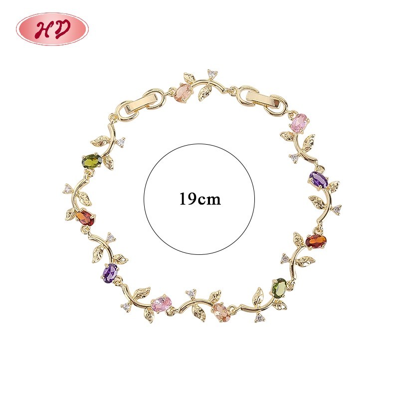 18K Gold Plated Brass Leaf Vine Bracelet