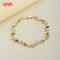 18K Gold Plated Brass Leaf Vine Bracelet | AAA CZ Stone | Colorful Stackable Bangle for Women | Romantic Wedding Jewelry