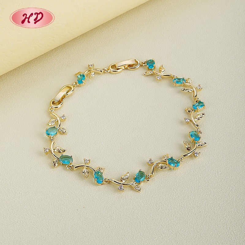 18K Gold Plated Brass Leaf Vine Bracelet