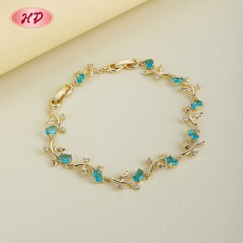 Premium 18K Gold Plated Brass CZ Bracelet for Women | Bulk Jewelry Wholesale