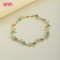 18K Gold Plated Brass Leaf Vine Bracelet | AAA CZ Stone | Colorful Stackable Bangle for Women | Romantic Wedding Jewelry