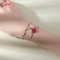 18K Gold Plated Brass Clover Bracelet | AAA CZ Stone | Pink & Clear for Women's Daily Wear | Bridal Party Gift Jewelry
