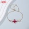 Factory Direct Pink CZ Flower Bracelet | 18K Gold Plated Bracelet Supplier