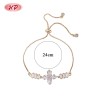 Wholesale Clear CZ Flower Charm Bracelet | 18K Gold Plated Bracelet Manufacturer