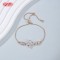 Wholesale Clear CZ Flower Charm Bracelet | 18K Gold Plated Bracelet Manufacturer