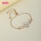 18K Gold Plated Brass Clover Bracelet | AAA CZ Stone | Pink & Clear for Women's Daily Wear | Bridal Party Gift Jewelry
