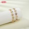 18K Gold Plated Brass Flower Bracelet | AAA CZ Stone | Purple & Champagne Floral Bangle for Women | Bridal Gift Party