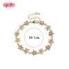 Pulsera de flores de latón chapada en oro de 18 quilates | Piedra de circonita cúbica AAA | Brazalete floral morado y champán para mujer | Regalo para despedida de soltera