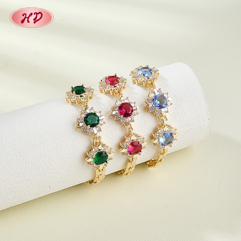 Pulsera girasol con CZ AAA