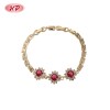 Romantic Red CZ Sunburst Bracelet for Women | 18K Gold Plated Brass Wholesale