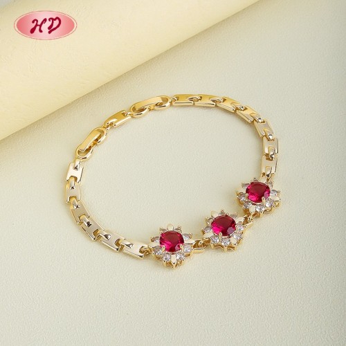 18K Gold Plated Brass Sunflower Bracelet | AAA CZ Stone | Fashion Jewelry for Women | Party Bracelet Wholesale by HD