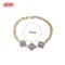 Elegant Blue CZ Floral Link Bracelet | 18K Gold Plated Wholesale Jewelry