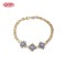 Elegant Blue CZ Floral Link Bracelet | 18K Gold Plated Wholesale Jewelry