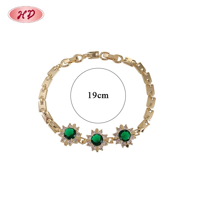 18K Gold Plated Brass Sunflower Bracelet | AAA CZ Stone | Fashion Jewelry for Women | Party Bracelet Wholesale by HD