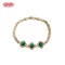 Fresh Green CZ Flower Charm Bracelet | 18K Gold Plated Brass Bulk