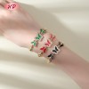 Pulsera de mariposa de latón chapada en oro de 18 quilates | Circonitas cúbicas AAA y esmalte | Brazalete ajustable multicolor para mujer | Boda y fiesta