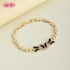 Black Butterfly Enamel Charm Bracelet | 18K Gold Plated Brass Bulk