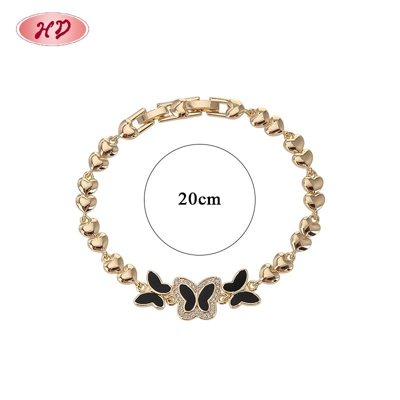 18K Gold Plated Brass Butterfly Bracelet | AAA CZ & Enamel | Multi-Color Adjustable Bangle for Women