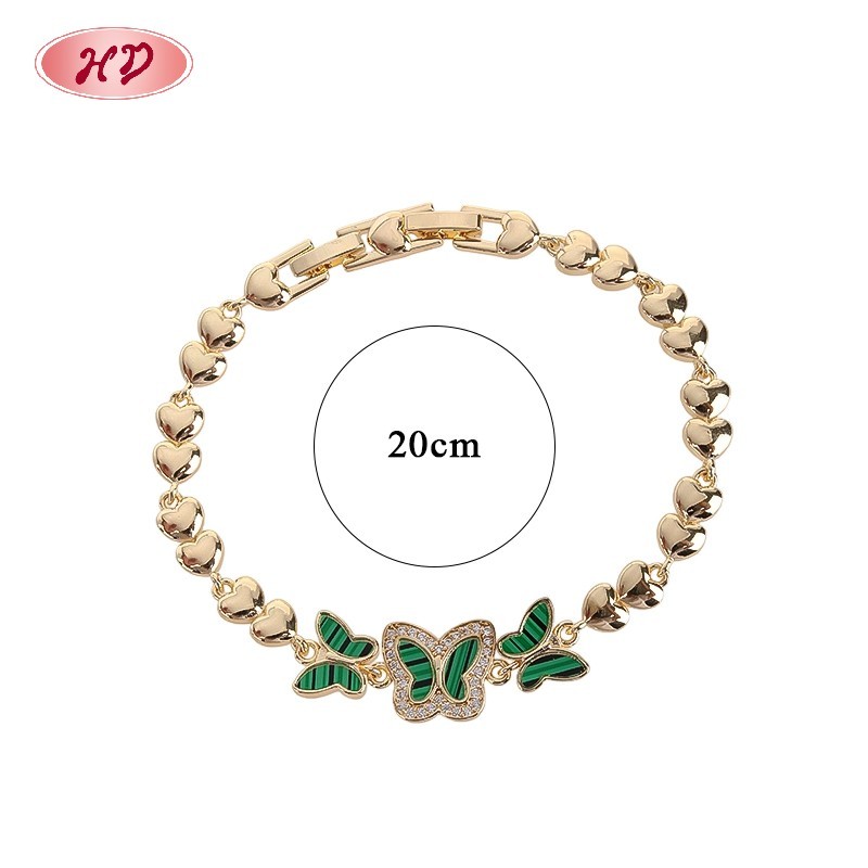 18K Gold Plated Brass Butterfly Bracelet | AAA CZ & Enamel | Multi-Color Adjustable Bangle for Women