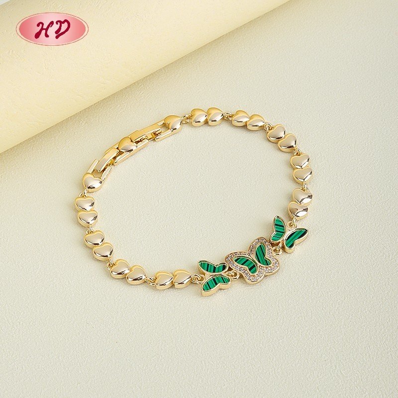 18K Gold Plated Brass Butterfly Bracelet | AAA CZ & Enamel | Multi-Color Adjustable Bangle for Women