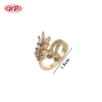 Refined CZ Ring Wholesale Factory Direct | 18K Gold Plated Brass with AAA Cubic Zirconia | Cubic Zirconia Ring