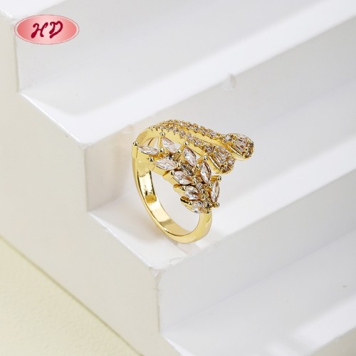 Refined CZ Ring Wholesale Factory Direct | 18K Gold Plated Brass with AAA Cubic Zirconia