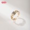 HD 18K Gold Plated Ring | Multi-Color AAA CZ Adjustable Open Brass Ring | Trendy Casual Wear