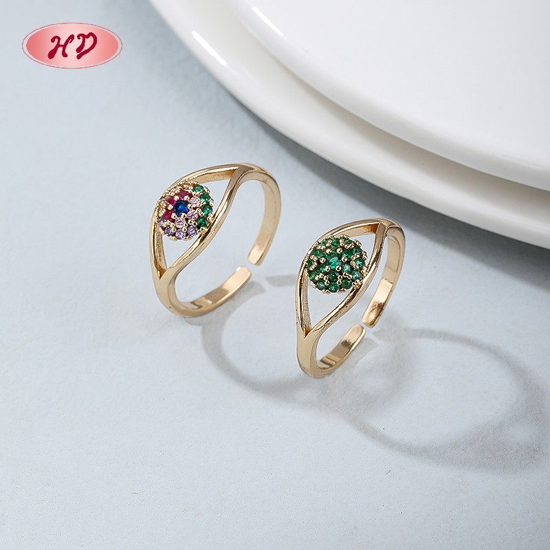 Anillo abierto ajustable con CZ AAA