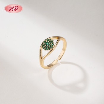 18K Gold Plated Ring | Multi-Color Adjustable Open Ring | Brass Jewelry for Daily Wear by Hengdian