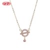 18K Gold Plated Brass Circle Bar Pendant Necklace | Drop Charm | Fashion Jewelry Bulk | Wedding Office Date Daily Chain