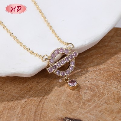Trendy CZ Pendant Necklace Wholesale Supplier | 18K Gold Plated Brass, AAA Zirconia