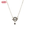 18K Gold Plated Brass Circle Bar Pendant Necklace | Drop Charm | Fashion Jewelry Bulk | Wedding Office Date Daily Chain
