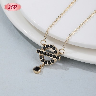 Graceful Pendant Necklace | Guangdong Factory Direct, 18K Gold Plated Brass, AAA Zirconia