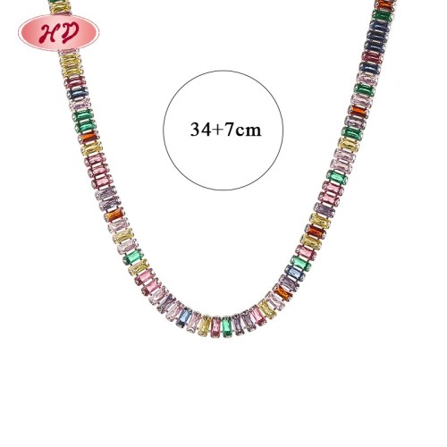 18K Gold Plated Copper Alloy AAA CZ Inlaid Choker Chain | Fashion Jewelry Wholesale | Hip Hop Festival Daily Necklace