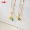 18K Gold Plated Copper Alloy Charm CZ Pendant Necklace | Shell Tree Chain | Fashion Jewelry Wholesale | Office Daily