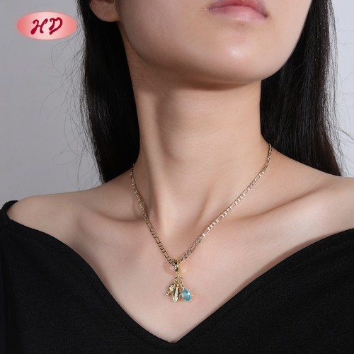 18K Gold Plated Copper Alloy Charm CZ Pendant Necklace | Shell Tree Chain | Fashion Jewelry Wholesale | Office Daily