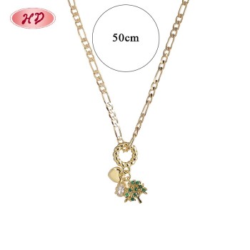 Chic Pendant Necklace by Export Manufacturer | AAA Cubic Zirconia on 18K Gold Plated Brass | Export Pendant Necklace