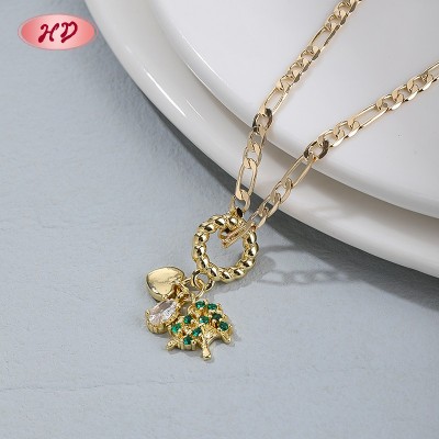 Chic Pendant Necklace by Export Manufacturer | AAA Cubic Zirconia on 18K Gold Plated Brass | Export Pendant Necklace