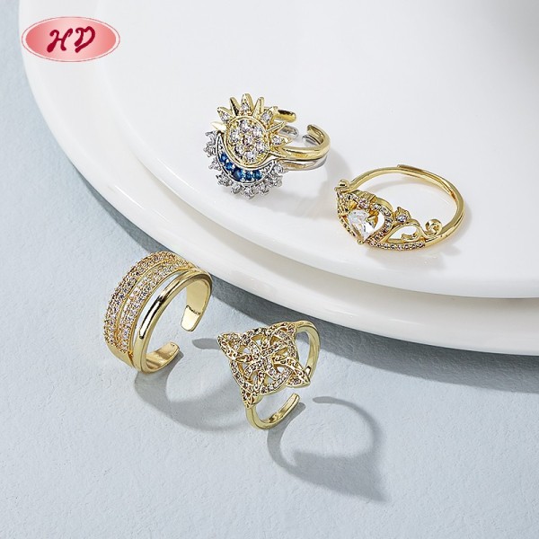 Statement-18K-vergoldeter Ring mit AAA-Zirkonia für Neuheiten August 2026