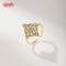 18K Gold Plated Brass Mixed Design Ring | AAA CZ Adjustable Open Ring for Women | For Bridal, Daily & Occasion Wear