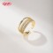 18K Gold Plated Brass Mixed Design Ring | AAA CZ Adjustable Open Ring for Women | For Bridal, Daily & Occasion Wear