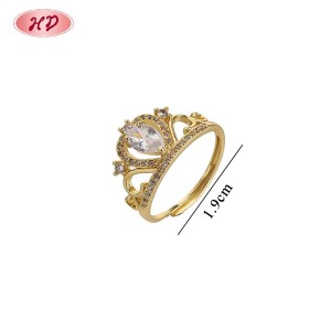 Modern Classic CZ Ring | OEM Factory Custom 18K Gold Plated Brass, AAA Cubic Zirconia